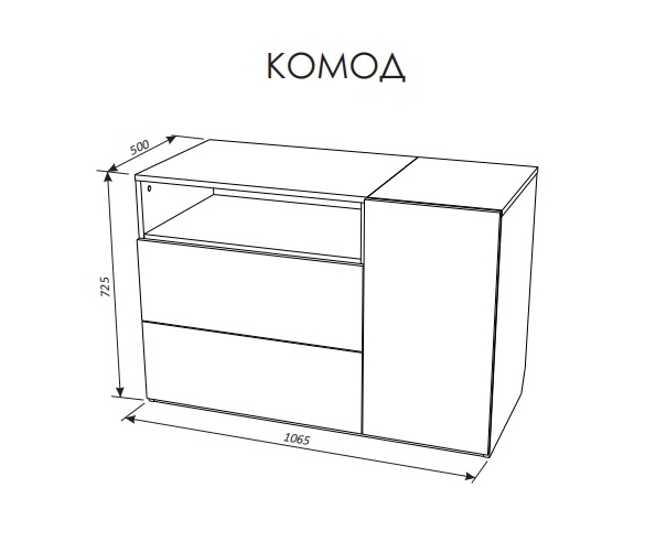 Схема комода с размерами