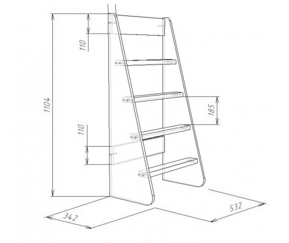 Схема лестницы с размерами ЛП-25
